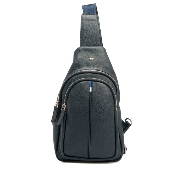 Lacivert Hakiki Deri Erkek Çapraz Askılı Çanta - S1AC00021401-X86 - 1