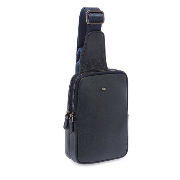 Lacivert Deri Erkek Çapraz Askılı Çanta - S1AC00021487-X86 - 2