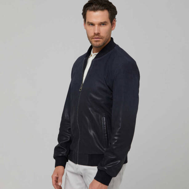 Lacivert Deri Erkek Deri Mont - E22IDM310249-R56 - 2