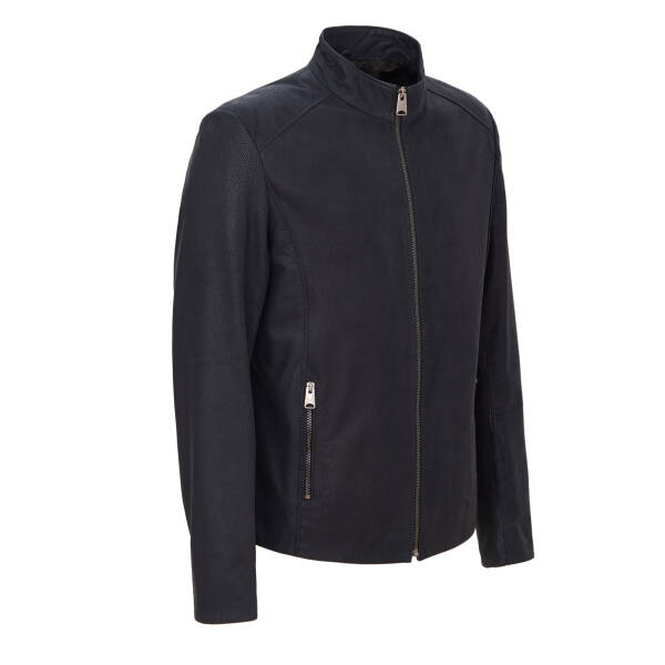 Lacivert Deri Erkek Deri Mont - E22KDM310320-T1J - 2