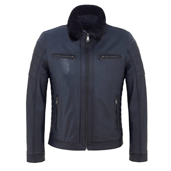 Lacivert Deri Erkek Deri Mont - E23BDM310472-Q4P - 1