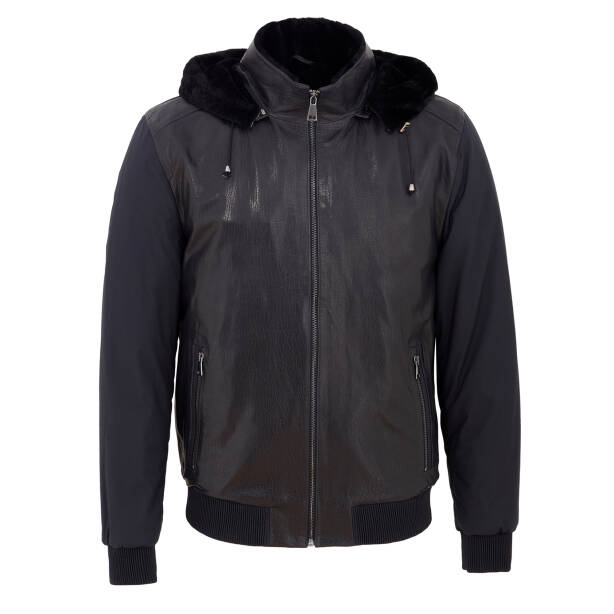 Lacivert Deri Erkek Deri Mont - E23BKM310460-Q4P 