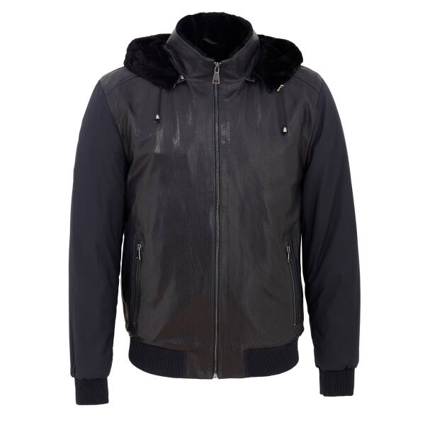 Lacivert Deri Erkek Deri Mont - E23BKM310460-Q4P - 1