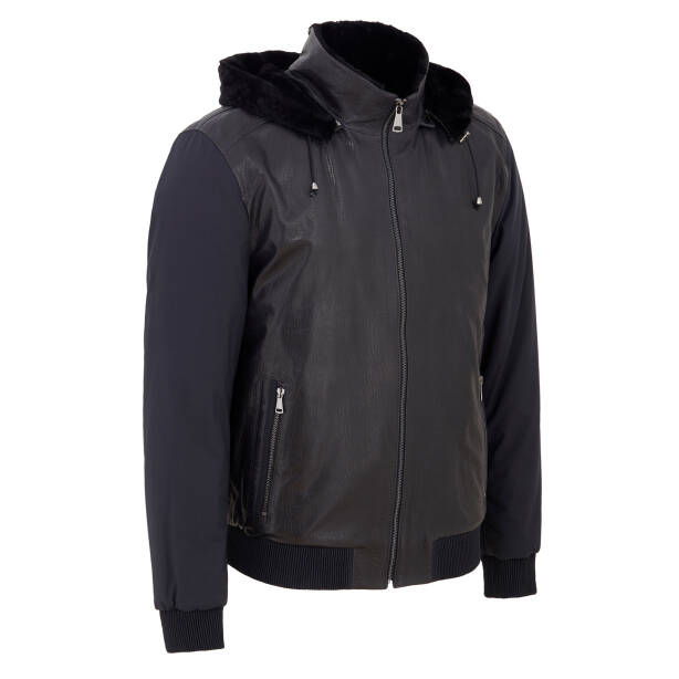 Lacivert Deri Erkek Deri Mont - E23BKM310460-Q4P - 2