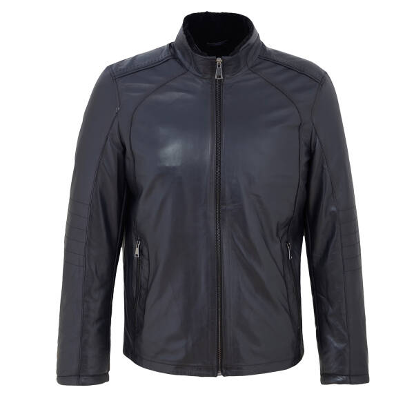 Lacivert Deri Erkek Deri Mont - E23BKM310468-Q3R - 1