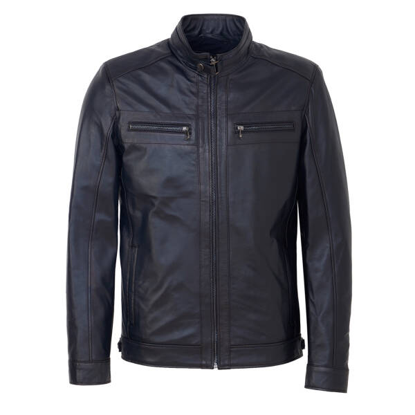 Lacivert Deri Erkek Deri Mont - E25KDM310604-Q3R - 1