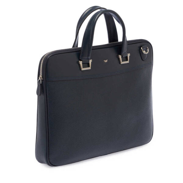 Lacivert Hakiki Deri Erkek Evrak Çantası - S1EV00021252-D6M - 2