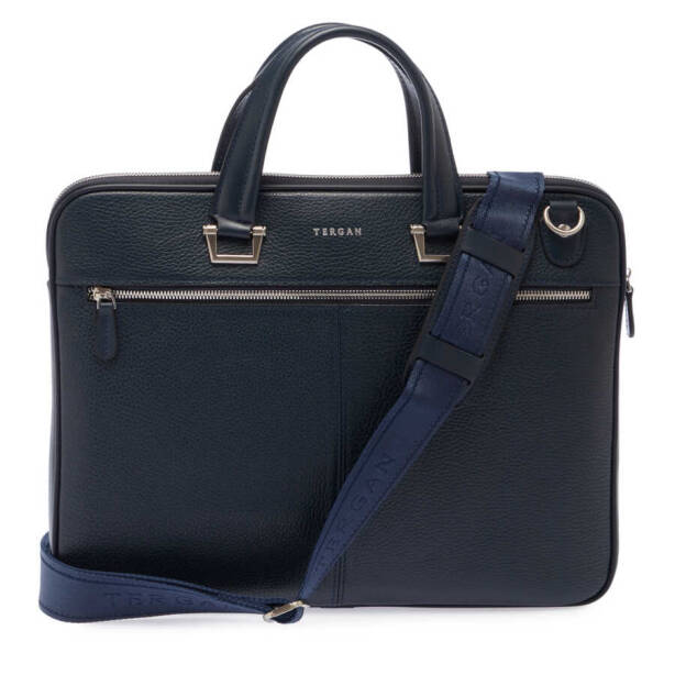 Lacivert Hakiki Deri Erkek Evrak Çantası - S1EV00021252-D6M - Tergan