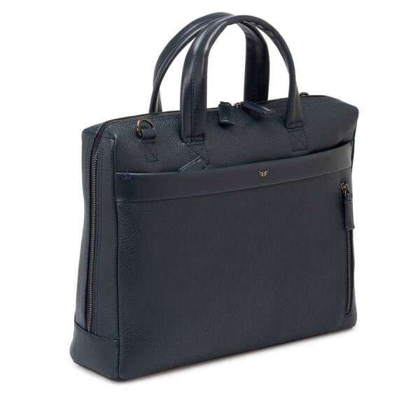 Lacivert Hakiki Deri Erkek Evrak Çantası - S1EV00021306-D6M - 2