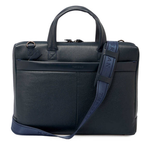 Lacivert Hakiki Deri Erkek Evrak Çantası - S1EV00021306-D6M - 3