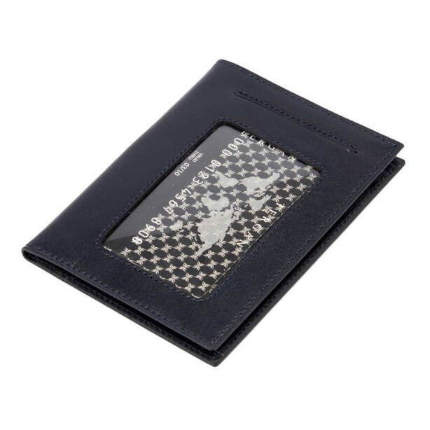 Lacivert Hakiki Deri Erkek Kimlik Kabı - S1KI00001582-H86 - Tergan