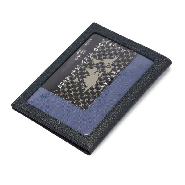 Lacivert Hakiki Deri Erkek Kimlik Kabı - S1KI00001582-X86 - 3