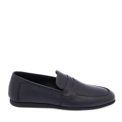  Lacivert Deri Erkek Loafer - E24I1AY56590-A38 - 3