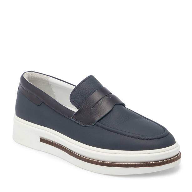 Lacivert Deri Erkek Loafer - E24I1AY56706-A38 