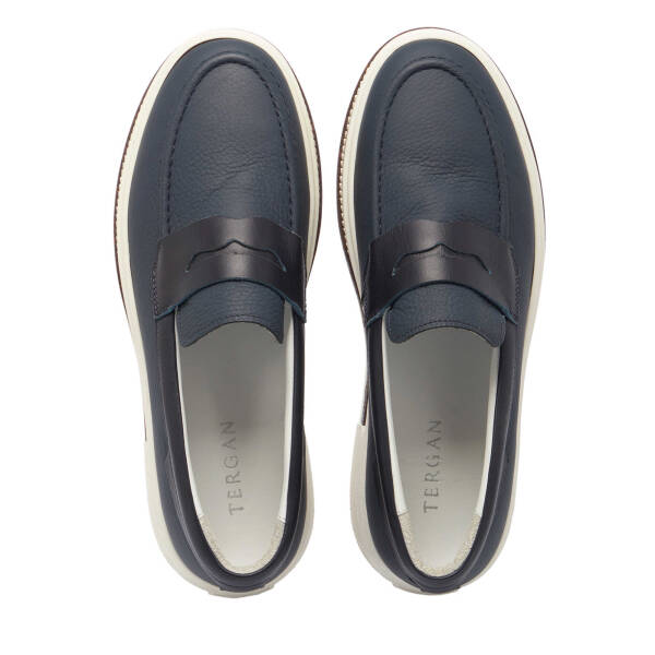 Lacivert Deri Erkek Loafer - E24I1AY56706-A38 - 5