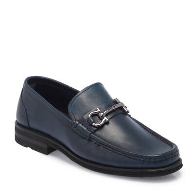  Lacivert Deri Erkek Loafer - E24I1AY56927-O15 - 1