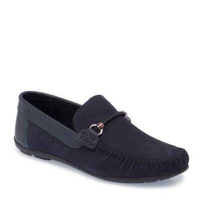  Lacivert Deri Erkek Loafer - E25I1AY57157-C39 