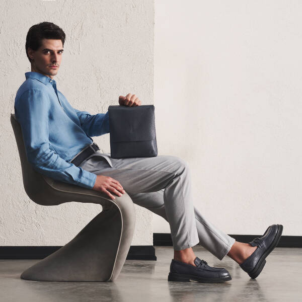 Lacivert Hakiki Deri Erkek Loafer - E25S1AY57493-A31 - 1