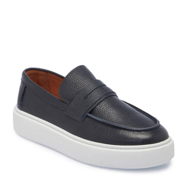 Lacivert Deri Erkek Loafer - E25S1AY57561-A38 - 1