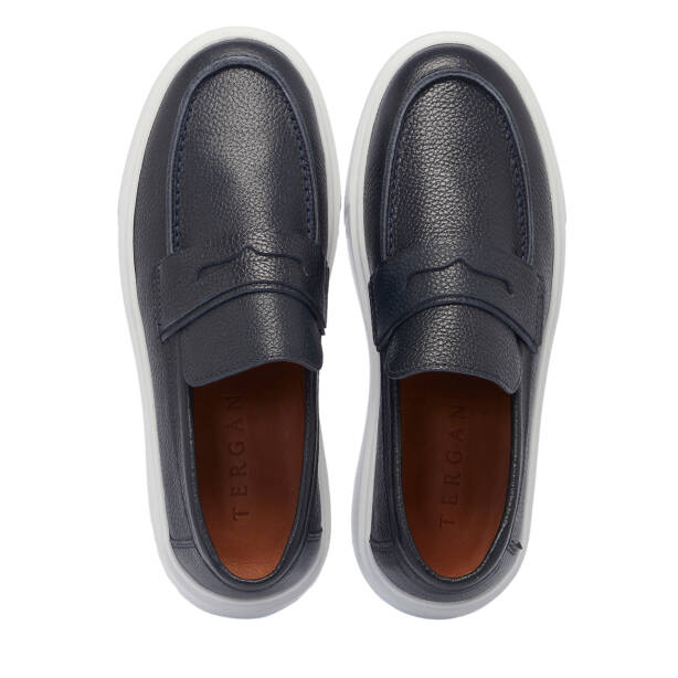 Lacivert Deri Erkek Loafer - E25S1AY57561-A38 - 5