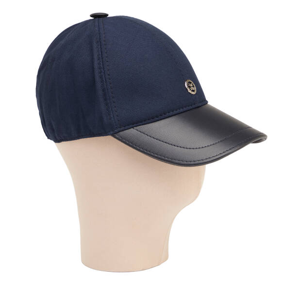 Lacivert Deri Erkek Şapka - S1SPK0330004-F0E - Tergan Four Season