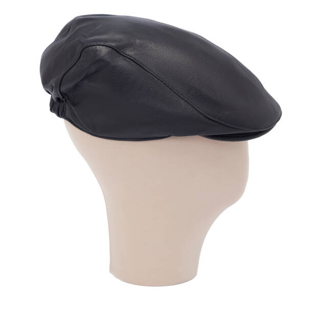 Lacivert Deri Erkek Şapka - S1SPK0330005-Q3R - Tergan Four Season