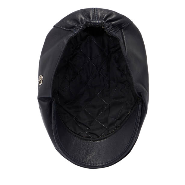 Lacivert Deri Erkek Şapka - S1SPK0330005-Q3R - Tergan Four Season