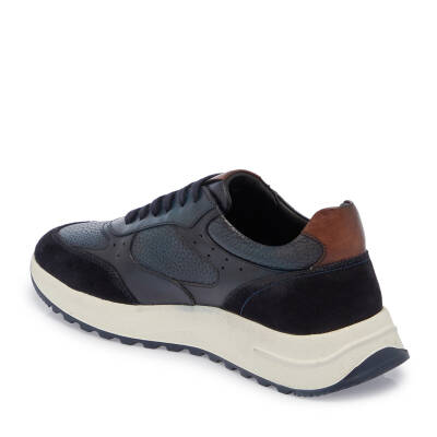  Lacivert Deri Erkek Sneaker - E23S1AY56489-W32 - 2