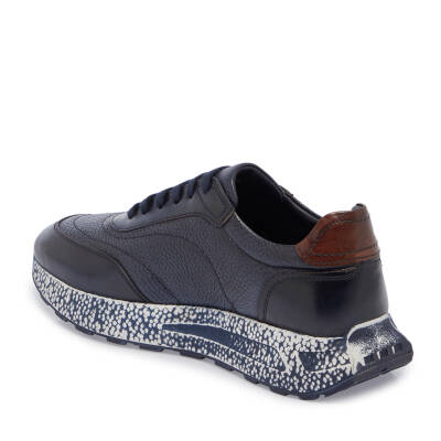  Lacivert Deri Erkek Sneaker - E23S1AY56494-A38 - 2