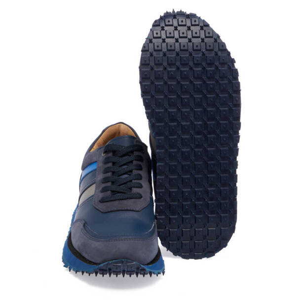 Lacivert Hakiki Deri Erkek Sneaker - E23S1AY56496-A31 - 4
