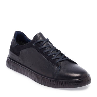  Lacivert Deri Erkek Sneaker - E23S1AY56511-A31 - 1