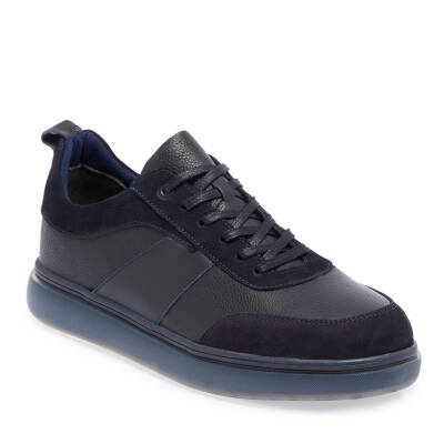  Lacivert Deri Erkek Sneaker - E23S1AY56512-J5S 