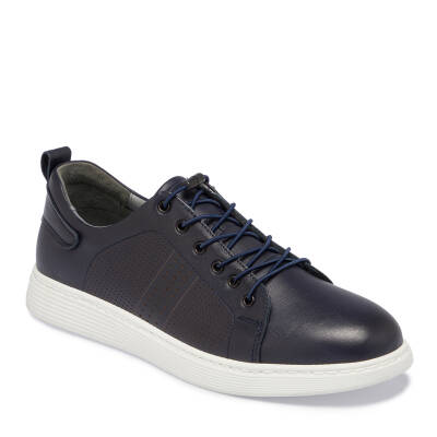  Lacivert Deri Erkek Sneaker - E24I1AY56608-A31 