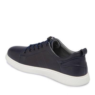  Lacivert Deri Erkek Sneaker - E24I1AY56608-A31 - 2