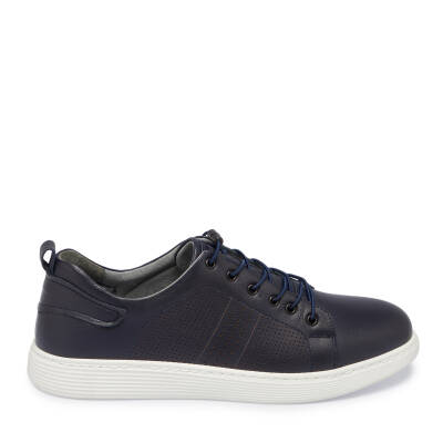  Lacivert Deri Erkek Sneaker - E24I1AY56608-A31 - 3