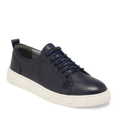  Lacivert Deri Erkek Sneaker - E24I1AY56609-A31 