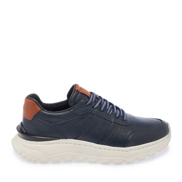 Lacivert Deri Erkek Sneaker - E24I1AY56621-A31 - 3