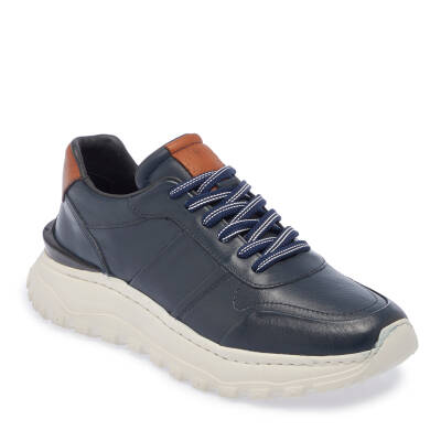  Lacivert Deri Erkek Sneaker - E24I1AY56621-A31 