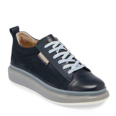  Lacivert Deri Erkek Sneaker - E24I1AY56624-A31 