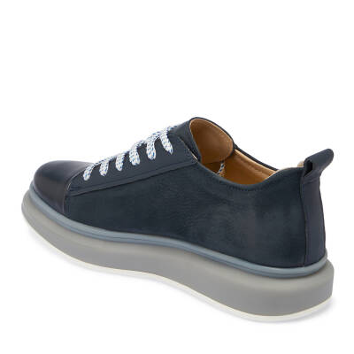  Lacivert Deri Erkek Sneaker - E24I1AY56624-A31 - 2