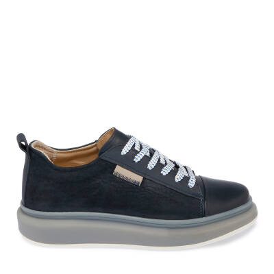  Lacivert Deri Erkek Sneaker - E24I1AY56624-A31 - 3