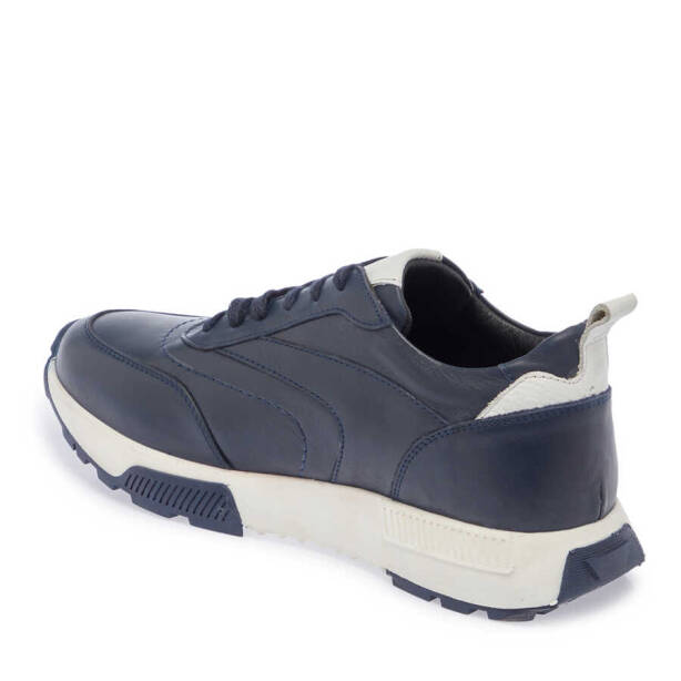 Lacivert Hakiki Deri Erkek Sneaker - E24I1AY56629-A31 - 3