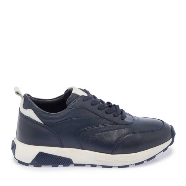 Lacivert Hakiki Deri Erkek Sneaker - E24I1AY56629-A31 