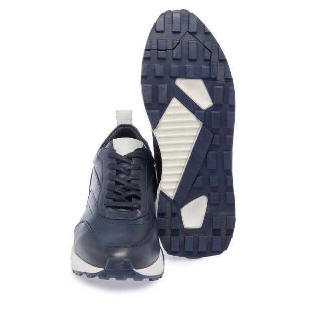 Lacivert Hakiki Deri Erkek Sneaker - E24I1AY56629-A31 - 4