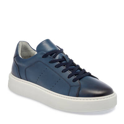  Lacivert Deri Erkek Sneaker - E24I1AY56637-A31 - 1