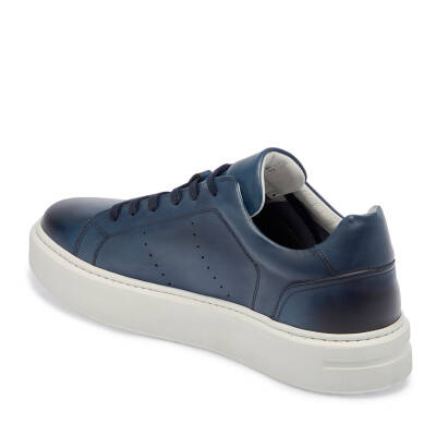  Lacivert Deri Erkek Sneaker - E24I1AY56637-A31 - 2