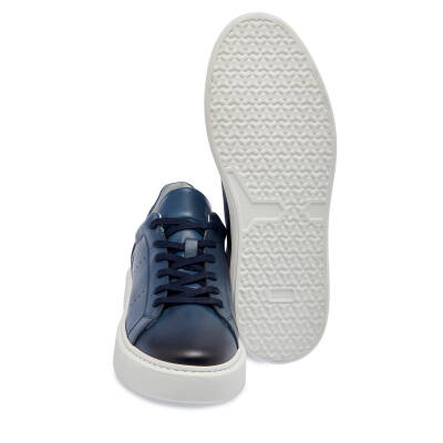  Lacivert Deri Erkek Sneaker - E24I1AY56637-A31 - 4