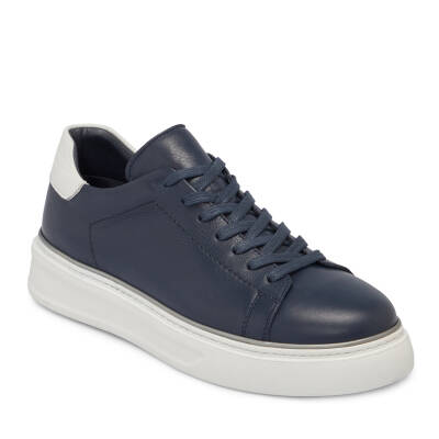  Lacivert Deri Erkek Sneaker - E24I1AY56688-A31 