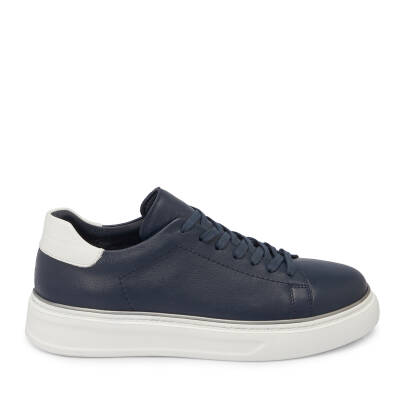  Lacivert Deri Erkek Sneaker - E24I1AY56688-A31 - 3