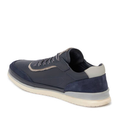  Lacivert Deri Erkek Sneaker - E24I1AY56689-A31 - 2